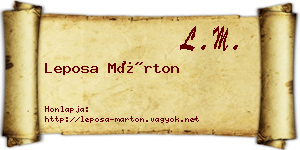 Leposa Márton névjegykártya
